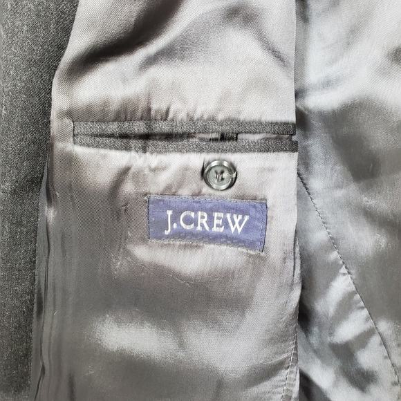 J.Crew Blazer Mens 42L Wool 3 Button Single Breasted Charcoal Sport Coat Jacket - Picture 14 of 16